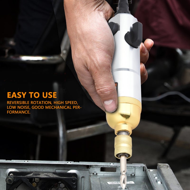 Pneumatic Air Screwdriver Straight Handle Adjustable Speed - Double Hammer Strike High Precision Reversible Rotation for Industrial Screw Fastening - Image 5