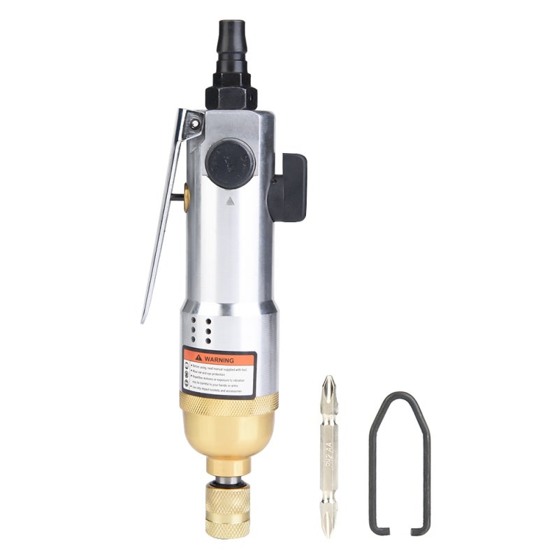 Pneumatic Air Screwdriver Straight Handle Adjustable Speed - Double Hammer Strike High Precision Reversible Rotation for Industrial Screw Fastening - Image 1