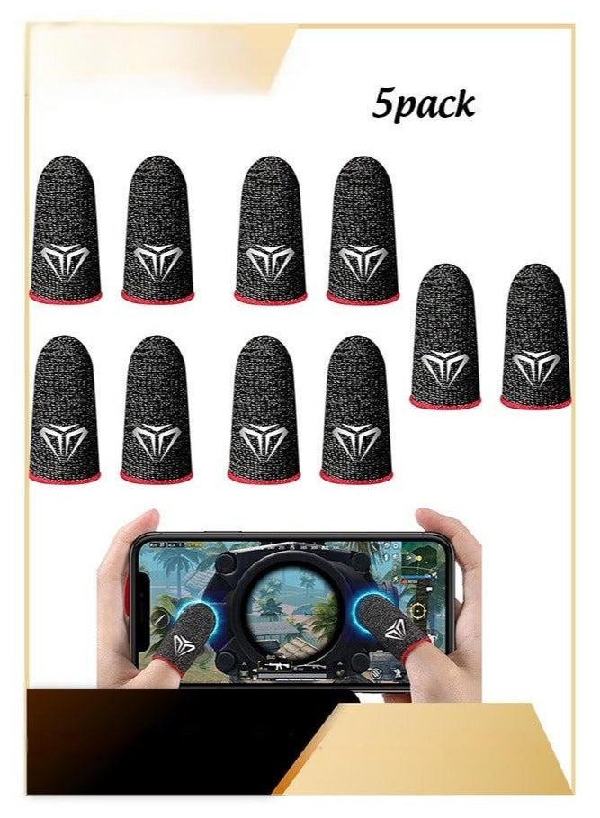 5 Pairs Mobile Game Controller Finger Sleeve Sets, Anti-Sweat Breathable, Full Touch Screen Joysticks Finger  - Image 1