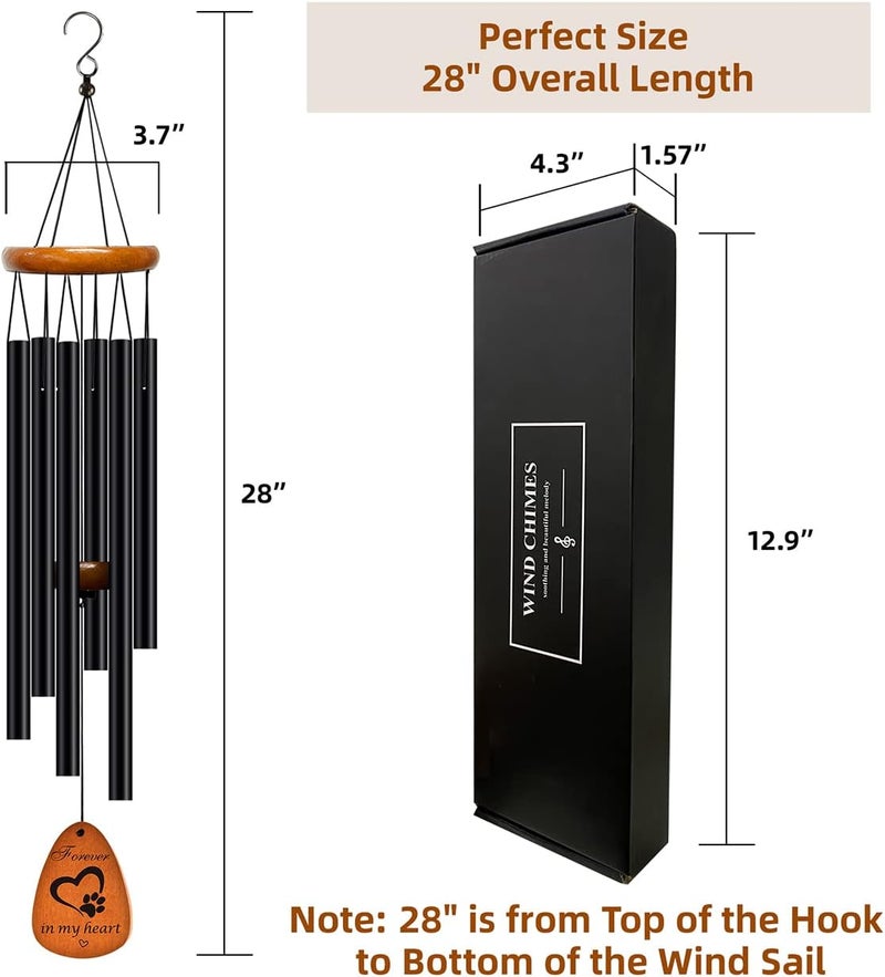 SHOW-YA Pet Memorial Gifts,Memorial Wind Chimes Chimes Outdoor Deep Tone Great as a Souvenir ;8MM Mixed Color Bead 7 Chakra Rainbow Bridge pet Memorial Bracelet - Image 5