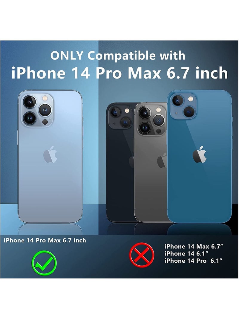 Rock Pow iPhone 14 Pro Max Case 6.7 inch, Anti-Yellowing ,  Drop Protection with Bumper Shockproof Protective Cover Slim Thin Phone Case iPhone 14 Pro Max Crystal Clear - Image 2