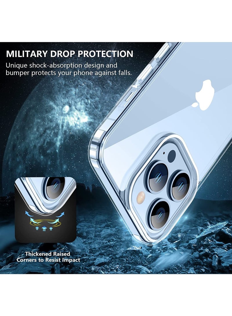 Rock Pow iPhone 14 Pro Max Case 6.7 inch, Anti-Yellowing ,  Drop Protection with Bumper Shockproof Protective Cover Slim Thin Phone Case iPhone 14 Pro Max Crystal Clear - Image 3