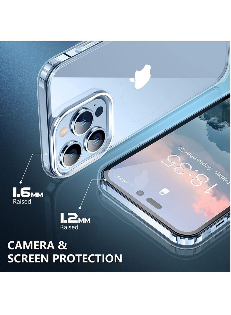 Rock Pow iPhone 14 Pro Max Case 6.7 inch, Anti-Yellowing ,  Drop Protection with Bumper Shockproof Protective Cover Slim Thin Phone Case iPhone 14 Pro Max Crystal Clear - Image 4