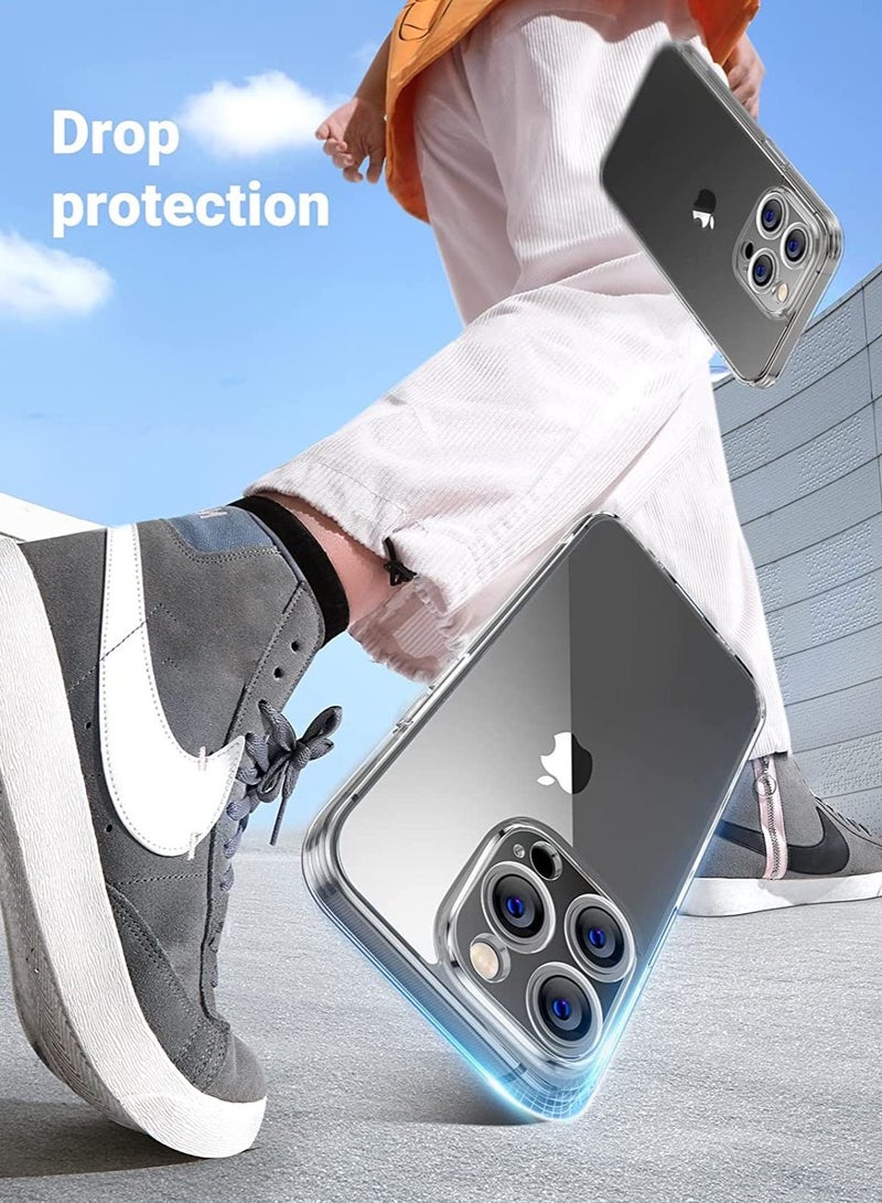 Rock Pow iPhone 14 Pro Max Case 6.7 inch, Anti-Yellowing ,  Drop Protection with Bumper Shockproof Protective Cover Slim Thin Phone Case iPhone 14 Pro Max Crystal Clear - Image 5