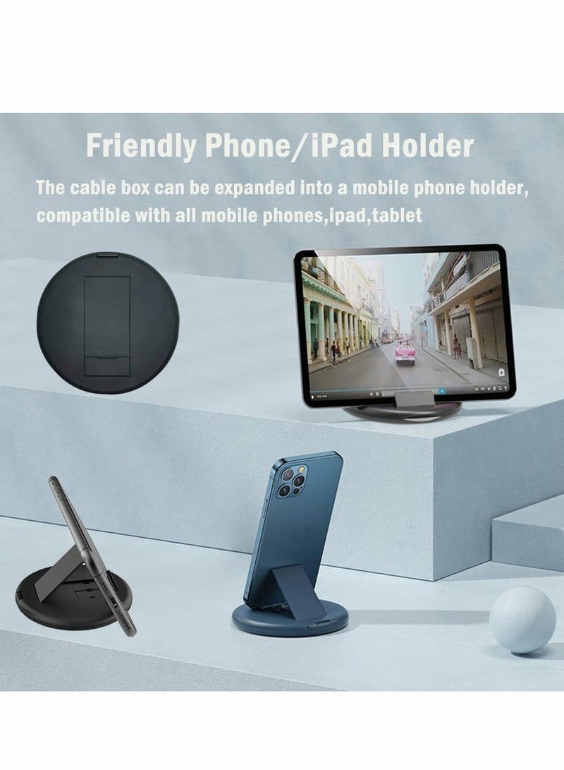 USB Cable Conversion Storage Box,Multi-type Charging Cable Converter, Micro DataTransfer Tool Contains SIM Card Slot Tray Eject Pin,also used as a Phone Holder (Black)  - Image 5