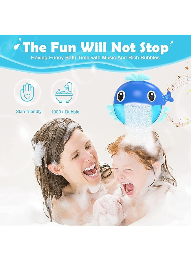 ELECDON Bath Toys Bath Bubble Maker Bathtub Bubble Machine Whale Bath Time Toys For Toddlers 1000+ Bubbles Per Minute 12 Children'S Songs Baby Shower Toy Gift For Kid Girl Boy - Image 2