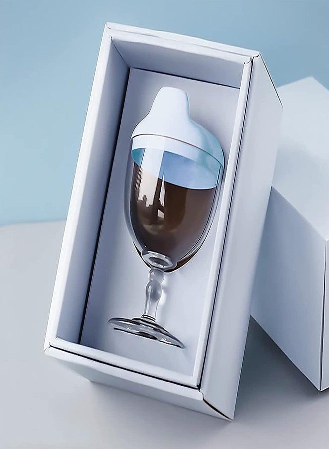 HARI® Sippy Cup Baby Party Cups Beverage Mug Milk Bottle with Lid, Baby Goblet Sippy Cup No Spill Plastic Glass (Blue) - Image 1