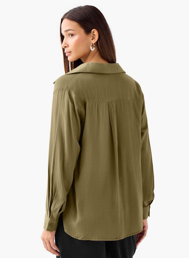 Splash FAV Regular Fit Viscose Top with Button Detail - Image 3