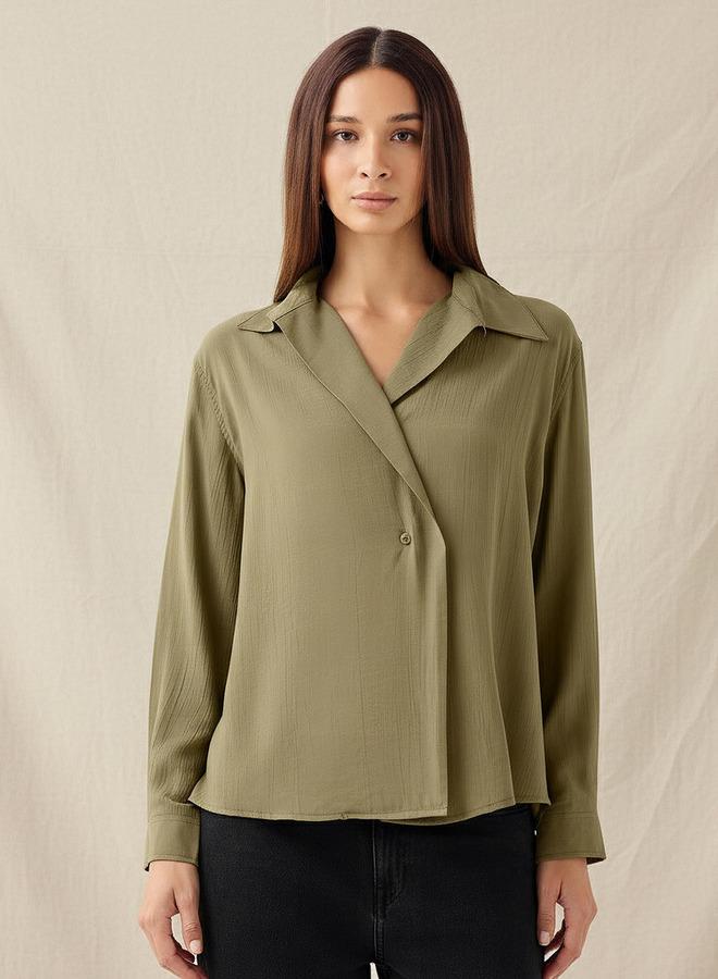 Splash FAV Regular Fit Viscose Top with Button Detail - Image 1
