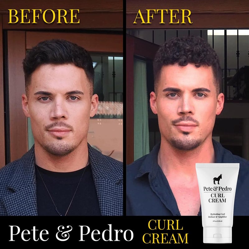 Pete & Pedro CURL CREAM - Hydrating Curls Hair Definer & Amplifier For Men & Women | Natural Shine & Strong Curls & Waves, Frizz Reducer, Curly & Wavy Hair Types | Shark Tank Featured, 4 oz. - Image 4