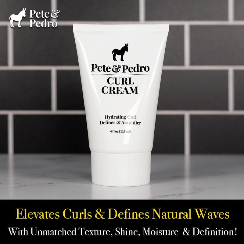Pete & Pedro CURL CREAM - Hydrating Curls Hair Definer & Amplifier For Men & Women | Natural Shine & Strong Curls & Waves, Frizz Reducer, Curly & Wavy Hair Types | Shark Tank Featured, 4 oz. - Image 3