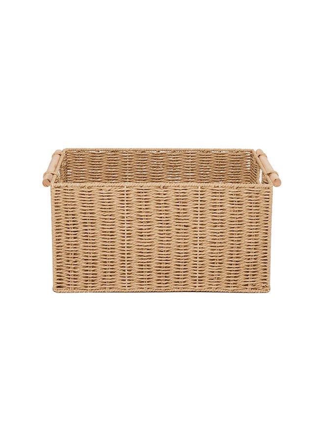 Homesmiths Homesmiths Large Storage Basket With Wooden Handle 47x35x24 cm - Image 2