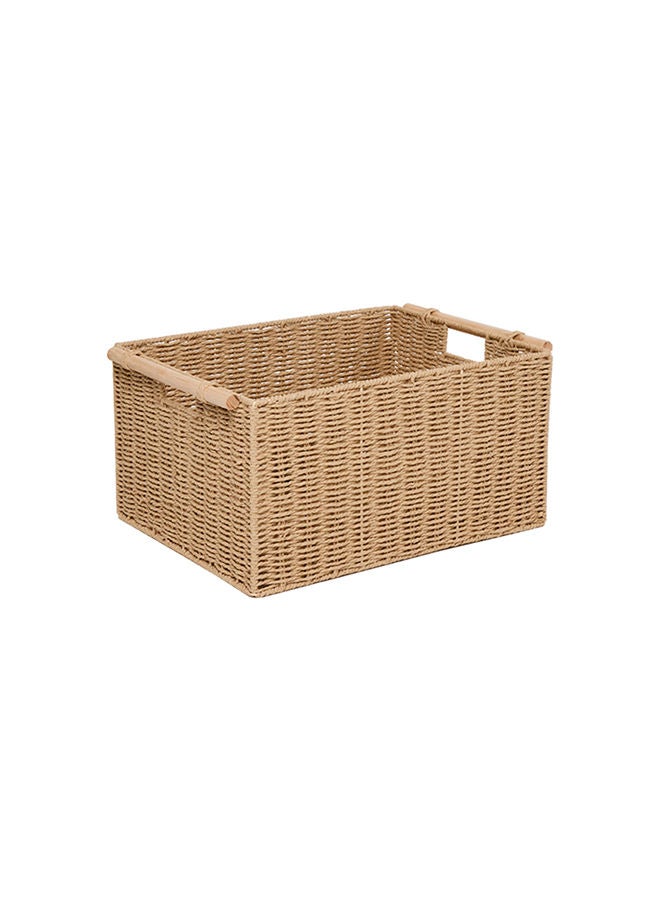 Homesmiths Homesmiths Large Storage Basket With Wooden Handle 47x35x24 cm - Image 1