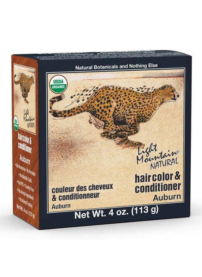 Light Mountain Light Mountain Henna Hair Color & Conditioner - Auburn Hair Dye for Men/Women, Organic Henna Leaf Powder and Botanicals, Chemical-Free, Semi-Permanent Hair Color, 4 Oz  - Image 1