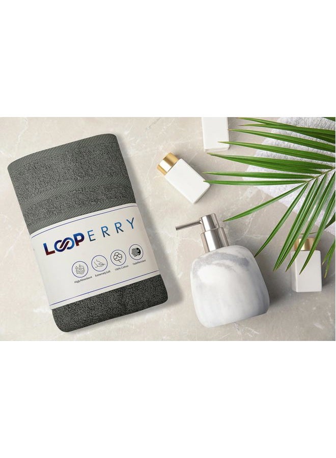 Looperry LOOP TERRY Bath Towel Set - 100% Cotton 6 Pack 24 x 46 Quick Dry Towels. Lightweight & Absorbent, 500 GSM Soft Towels use for Bath, Pool, Spa, Gym, Guest Bathroom, Ideal for Daily Drying - Image 2