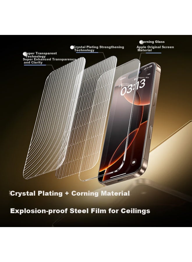 Smartdevil Iphone 16 Pro Tempered Glass Screen Protector Apple 16 Pro Phone Film Corning Full Coverage Shatterproof Anti-fingerprint Dust-free Installation - Image 3