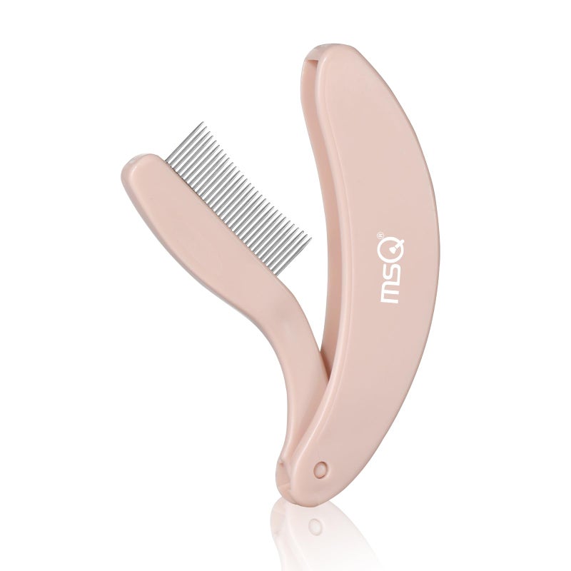 MSQ Eyelash Comb MSQ Eyelash Separator Tool Eyelash Comb Separator Folding Eyelash Brush Separator Lash Comb for Eyelash Makeup Brush (khaki) - Image 1
