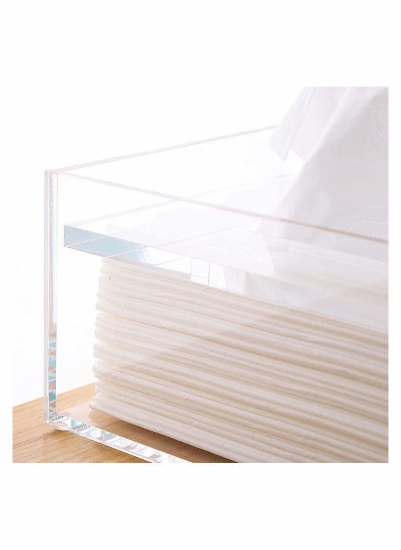 Excefore Acrylic Tissue Dispenser Box Cover Holder Clear Rectangle Napkin Organizer for Bathroom, Kitchen and Office Bedroom  - Image 5