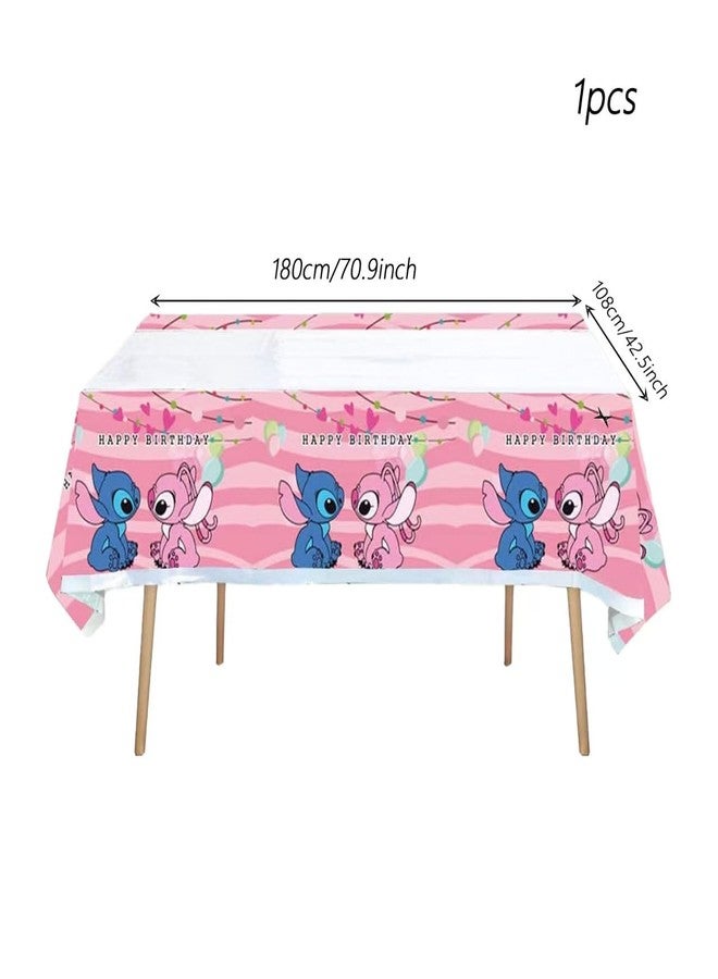 ليلو آند ستيتش مجموعة لوازم حفلات ستيتش الوردية، ٨٨ قطعة، تشمل لافتات، أطباق، أكواب ورقية، مناديل، وزينة معلقة، مثالية لأعياد الميلاد ذات طابع ستيتش! تتميز بطبعة ستيتش وردية لطيفة. - Image 5