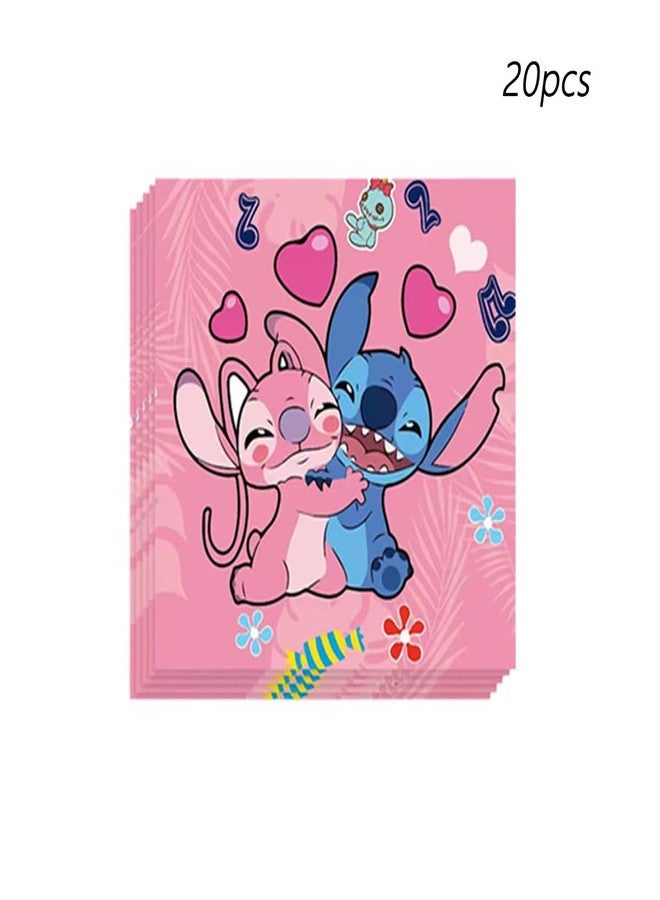 ليلو آند ستيتش مجموعة لوازم حفلات ستيتش الوردية، ٨٨ قطعة، تشمل لافتات، أطباق، أكواب ورقية، مناديل، وزينة معلقة، مثالية لأعياد الميلاد ذات طابع ستيتش! تتميز بطبعة ستيتش وردية لطيفة. - Image 4