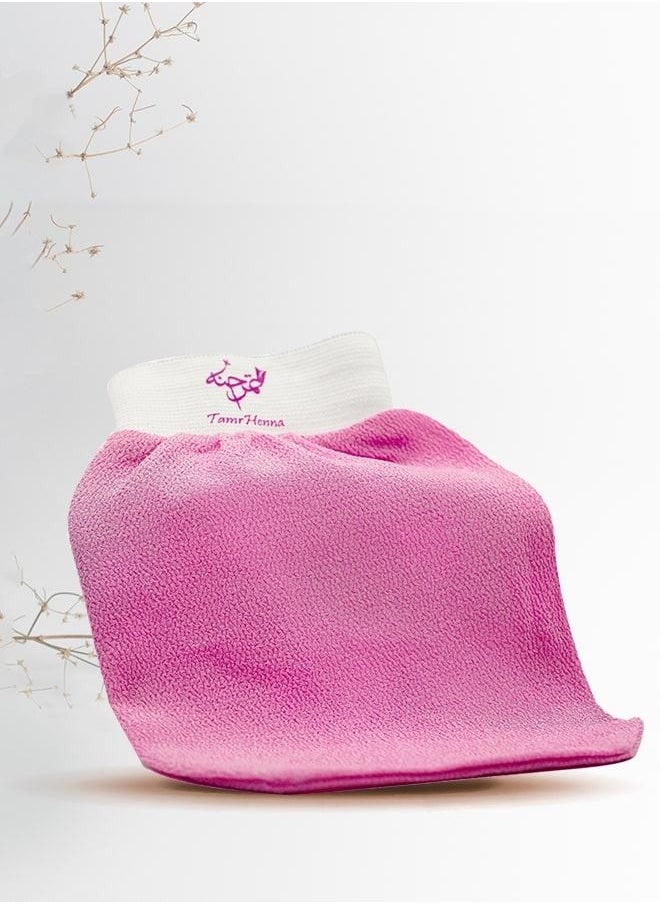 TamrHenna - Moroccan Gloves, Kessa Glove, Moroccan Loofah, Moroccan Hammam, Weekly Scrub, 100% Moroccan viscose fabric, Pink Scrub, Exfoliate, Cleanse, Eliminate Dead Skin Cells, Home SPA - Image 1