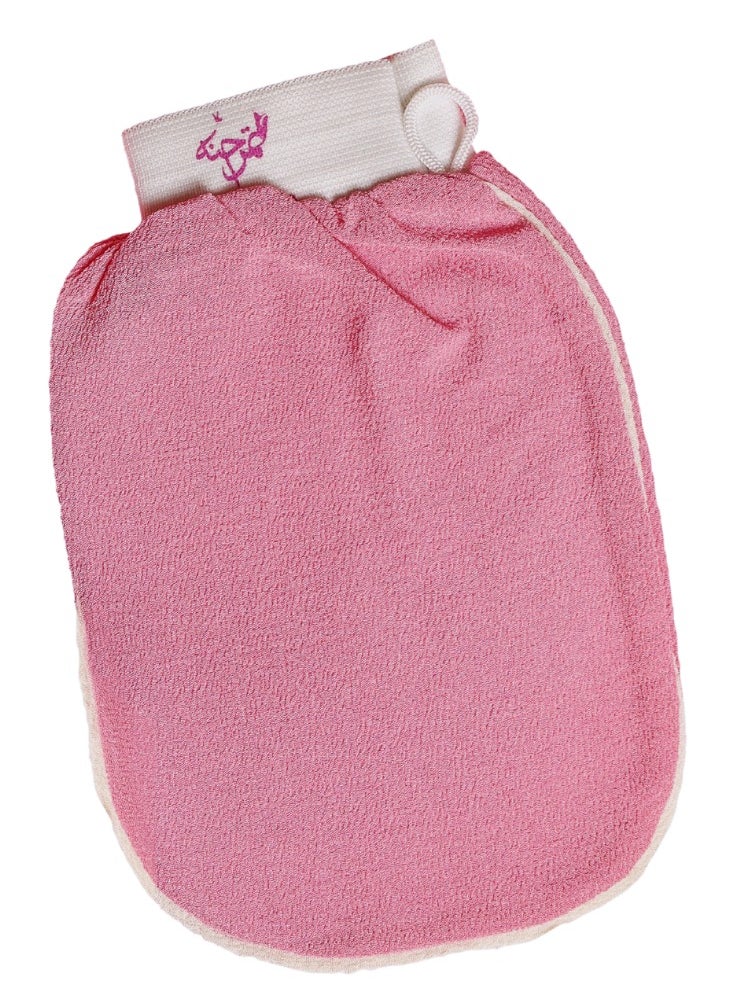 TamrHenna - Moroccan Gloves, Kessa Glove, Moroccan Loofah, Moroccan Hammam, Weekly Scrub, 100% Moroccan viscose fabric, Pink Scrub, Exfoliate, Cleanse, Eliminate Dead Skin Cells, Home SPA - Image 1