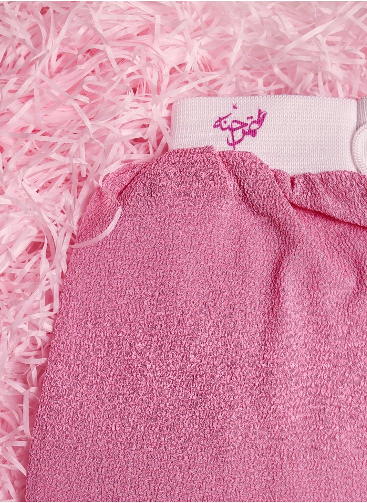 TamrHenna - Moroccan Gloves, Kessa Glove, Moroccan Loofah, Moroccan Hammam, Weekly Scrub, 100% Moroccan viscose fabric, Pink Scrub, Exfoliate, Cleanse, Eliminate Dead Skin Cells, Home SPA - Image 1