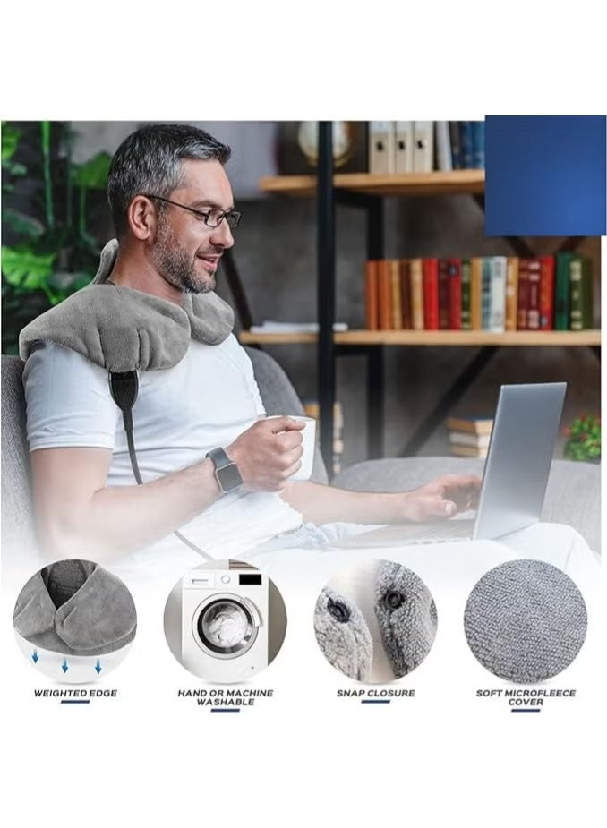Soothing Electric Heating Pad for Pain Relief – Fast-Heating Wrap for Neck, Shoulders, and Back – Tension Relief Heat Therapy with 3 Heat Settings & Auto Shutoff – Elegant Gray. - Image 2
