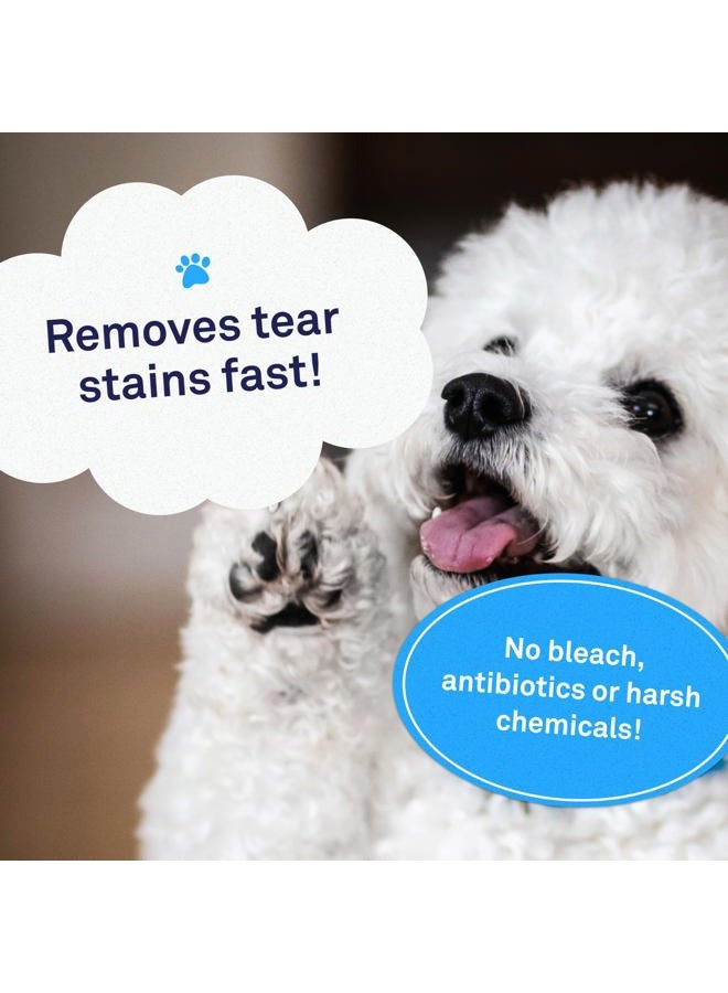 Petpost Tear Stain Remover Wipes - Presoaked Cotton Pads - Best Natural Eye Crust Treatment for White Fur - Maltese Angels Approved - Chemical and Bleach Free 100 ct. - Image 2