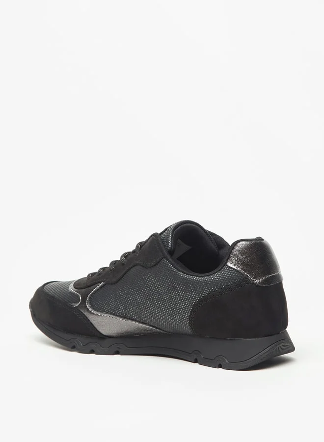 Celeste Women's Textured Low Ankle Sneakers with Lace-Up Closure