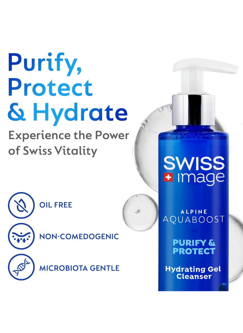 SWISS image Aquaboost Hydrating Gel Cleanser With Hyaluronic Acid And Niacinamide  200 Ml Oil-Free, Deeply Hydrates, Plumps And Brightens Skin Lightweight, Non-Drying Formula For All Skin Types Swiss Made  - Image 2