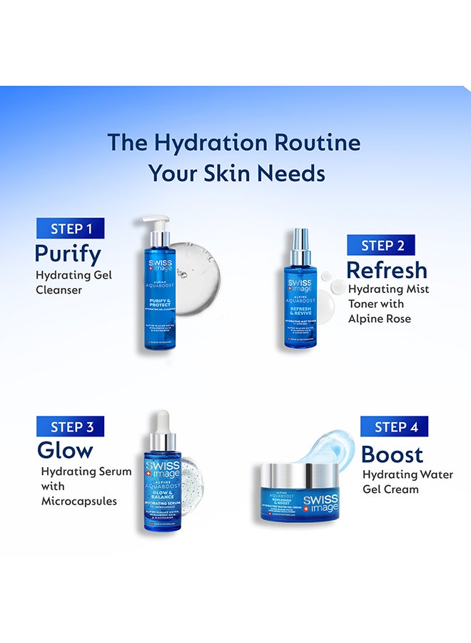SWISS image Aquaboost Hydrating Gel Cleanser With Hyaluronic Acid And Niacinamide  200 Ml Oil-Free, Deeply Hydrates, Plumps And Brightens Skin Lightweight, Non-Drying Formula For All Skin Types Swiss Made - Image 3