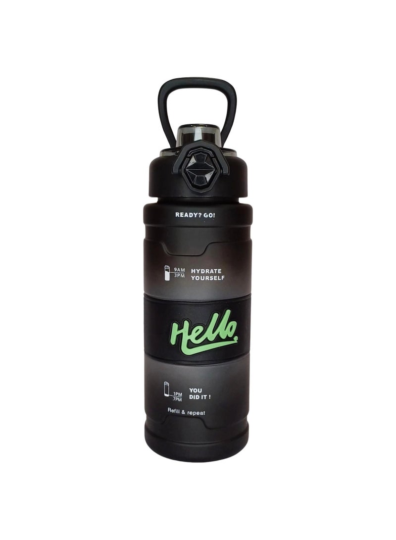 Generic HELLO 800ml Frosted Sports Water Bottle – Portable Outdoor Cup with Strap | Leak-Proof & BPA-Free for Summer, Travel, and Fitness  - Image 1