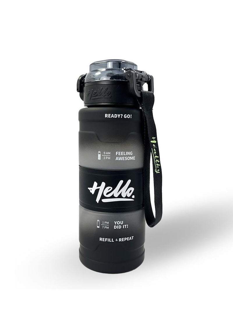 Generic HELLO 800ml Frosted Sports Water Bottle – Portable Outdoor Cup with Strap | Leak-Proof & BPA-Free for Summer, Travel, and Fitness  - Image 3