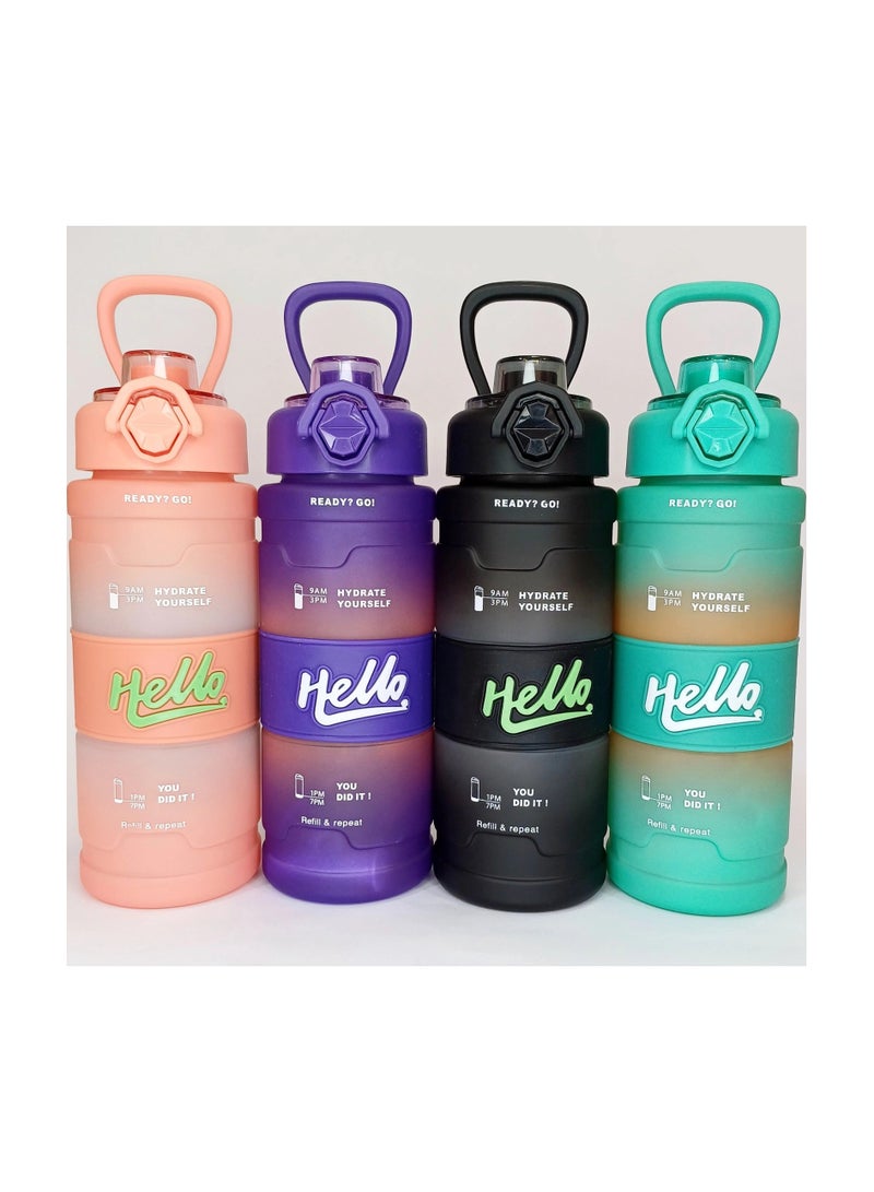 Generic HELLO 800ml Frosted Sports Water Bottle – Portable Outdoor Cup with Strap | Leak-Proof & BPA-Free for Summer, Travel, and Fitness  - Image 4