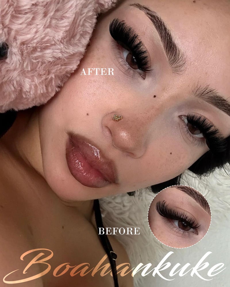Boahankuke Mink Lashes 20MM Full False Eyelashes Thick Dramatic Cat Eyelashes 10D Big Wispy Fake Lashes D Curvature Volume Eye Lashes Long 7 Pairs Strip Lashes with Soft Cotton Band - Image 3