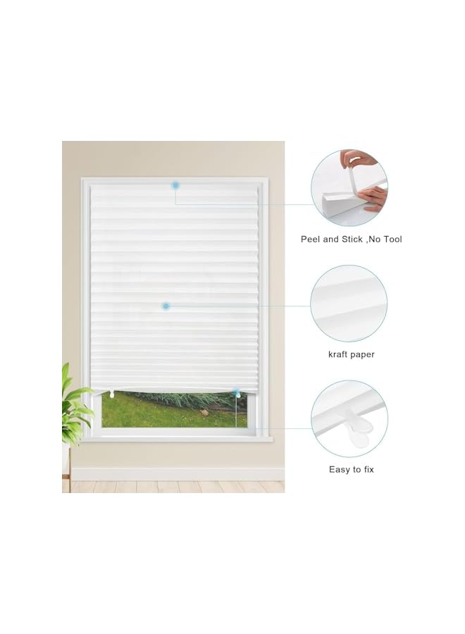 The Bros 4Pcs Blackout Window Shades, Blackout Pleated Paper Shade, Filtering Temporary Blinds for Windows, 35 x 71 Inch Cordless Room Darkening Blinds for Home Bedroom Office, No Tools Easy to Install - Image 3