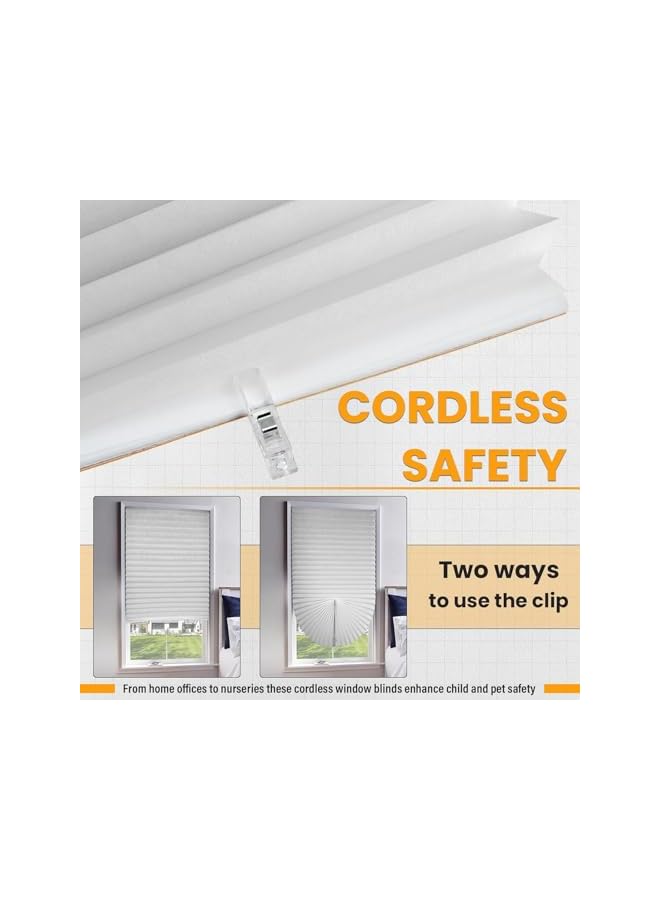 The Bros 4Pcs Blackout Window Shades, Blackout Pleated Paper Shade, Filtering Temporary Blinds for Windows, 35 x 71 Inch Cordless Room Darkening Blinds for Home Bedroom Office, No Tools Easy to Install - Image 4