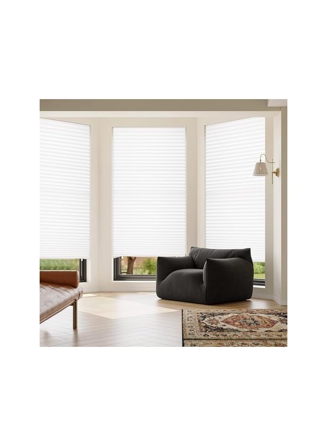 The Bros 4Pcs Blackout Window Shades, Blackout Pleated Paper Shade, Filtering Temporary Blinds for Windows, 35 x 71 Inch Cordless Room Darkening Blinds for Home Bedroom Office, No Tools Easy to Install - Image 2