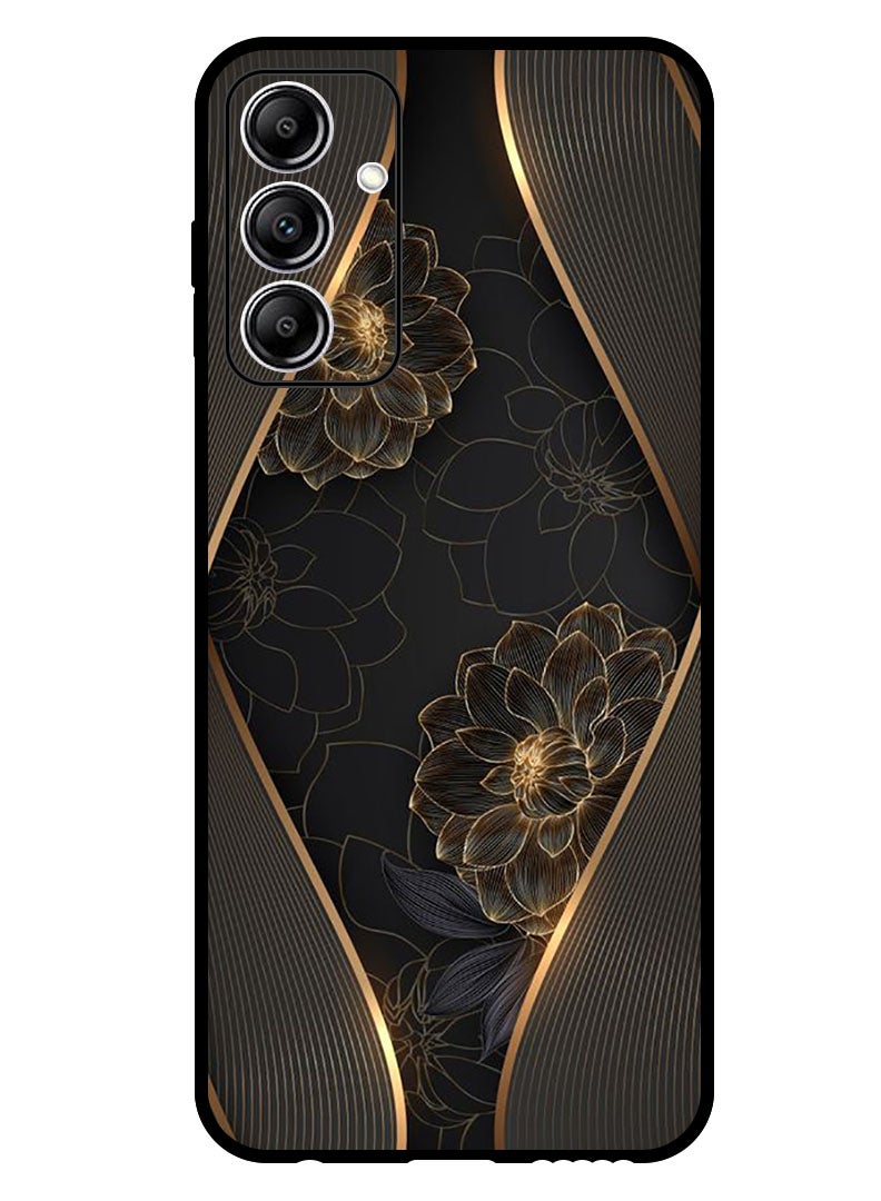 Theodor Protective Case Anti Scratch Shock Proof Bumper Cover For Samsung Galaxy A15 Gold flower - Image 1