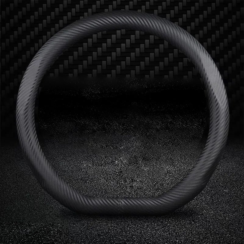 Generic Carbon Fiber Steering Wheel Cover Anti-Slip Ultra-Thin D-Shaped Matte Carbon Fiber 