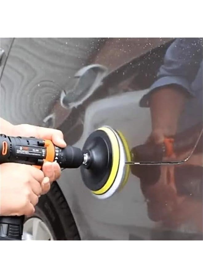 Generic - 6 Pcs 6 Inch Wool Polishing Buffing Pad Polishing Buffing Wheel for Drill Buffer Attachment with M14 Drill Adapter - Image 1
