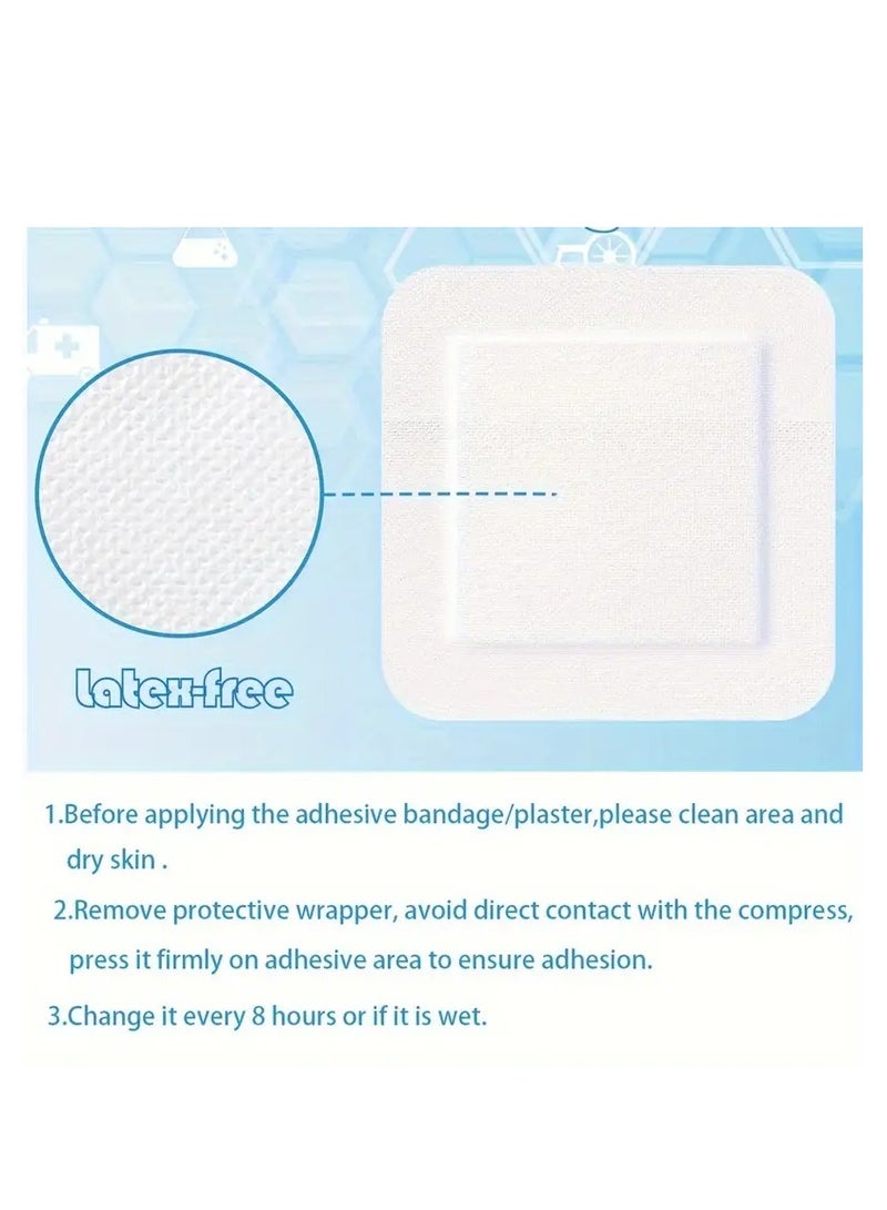 Generic Adhesive Island Dressing Bordered Gauze, Sterile Waterproof Individually Wrapped Gauze Pads Border Dressing Patches Post Breathable Wound for First Aid and Medical 5 Pcs  - Image 2