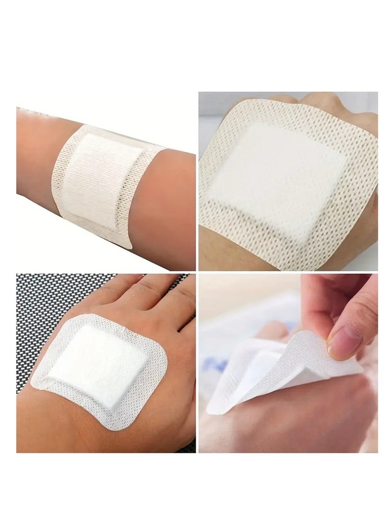 Generic Adhesive Island Dressing Bordered Gauze, Sterile Waterproof Individually Wrapped Gauze Pads Border Dressing Patches Post Breathable Wound for First Aid and Medical 5 Pcs  - Image 3