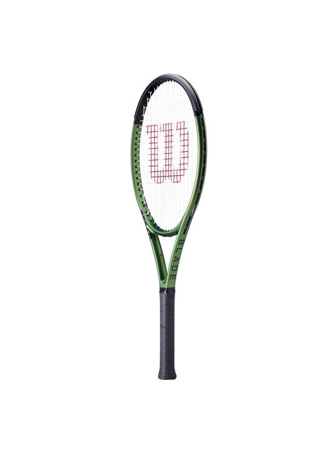 Wilson Blade 26 V8 Tennis Racket, Head 100, 16x19, Junior Intermediate - Green/ Black - Image 3