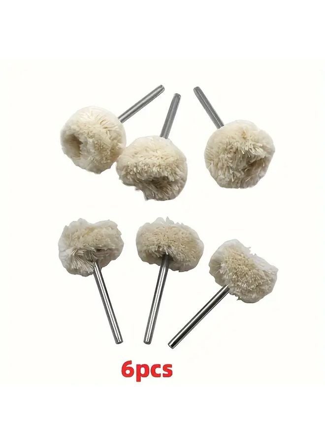 6pcs 3mm Metal Polishing Wool Sticks 0.118 Inch Diameter for Stone Metal Non Metal Surfaces - Image 1