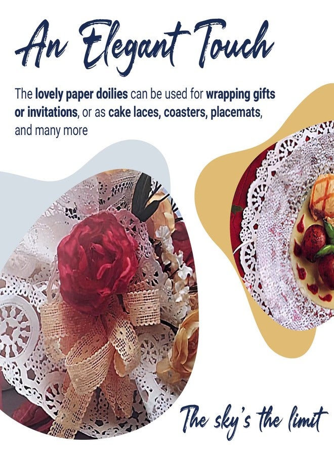 رويال مفارش ورقية دائرية من الدانتيل من رويال كونسيومر، مقاس 10 بوصات، عبوة من 12 قطعة (B23005)، أبيض - Image 4