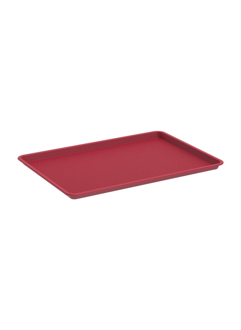 Cosmoplast صينية تقديم متوسطة حمراء بلاستيكية 18 بوصة 46x35x2 سم  - Image 1