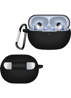 SJet Silicone Cover Case for Huawei FreeBuds Pro 4 / Pro 3, Protective Case Cover with Carabiner (Black)  - Image 2