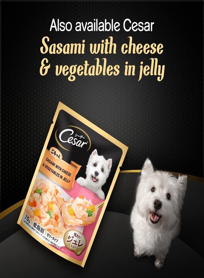 Cesar Premium Adult Wet Dog Food, Sasami with Whitefish & Vegetables in Jelly, 16 Pouches (16x70g) - Image 5